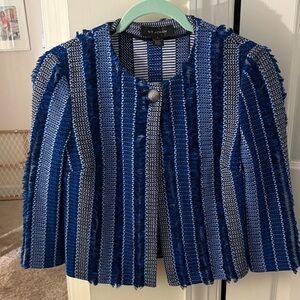 St. John Textured Blue and White Jacket